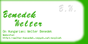 benedek welter business card